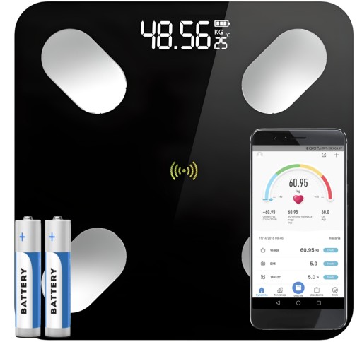 WAGA ŁAZIENKOWA SLIM ANALITYCZNA CZUJNIKI SMART iOS ANDROID