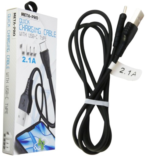 KABEL SZYBKIE ŁADOWANIE TYP C USB-C 100cm 2.1A