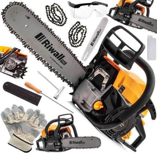Piła łańcuchowa Spalinowa Riwall MOC 4500 W / 8 KM Riwall 5040 Set MOCNA