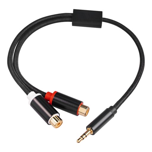 3,5 mm na podwójny kabel RCA męski na żeński