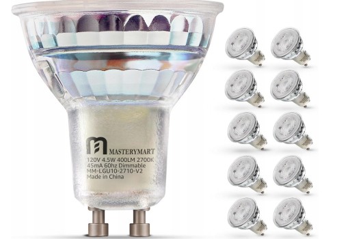 Żarówki punktowe MASTERY MART LED GU10 4,5 W ściemnialna 2700 K 10 szt