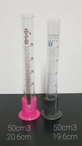 Cylinder miarowy 50ml szklany podstawa PP