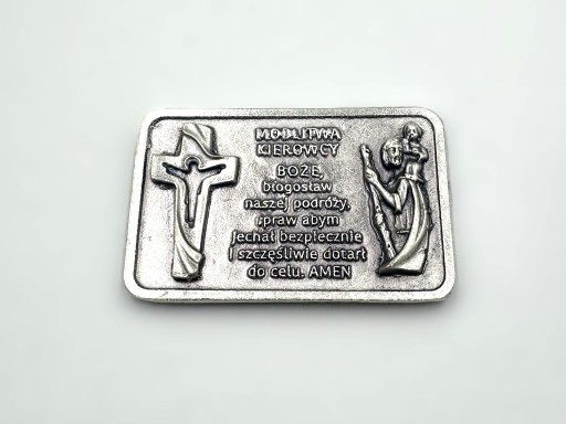 Święty Krzysztof do samochodu, Modlitwa kierowcy, plakietka, samoprzylepna