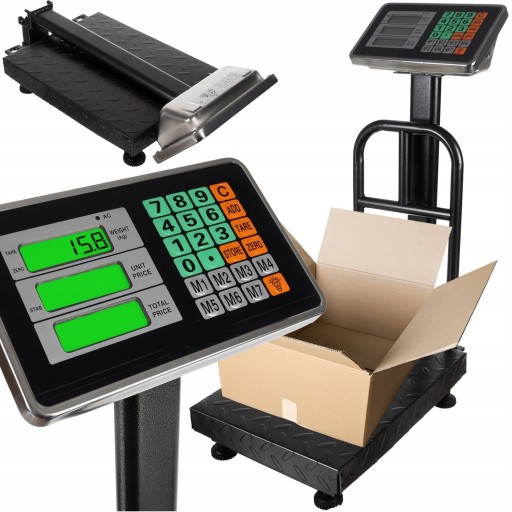 WAGA MAGAZYNOWA SKLEPOWA 40 x 50 cm PLATFORMOWA ELEKTRONICZNA LCD 300KG
