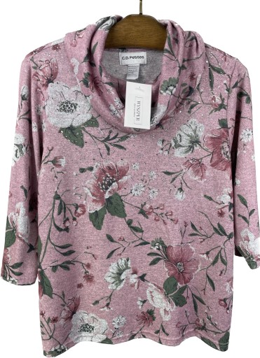 Golfik damski kwiaty 3/4 C.D. Petites r. L Petite