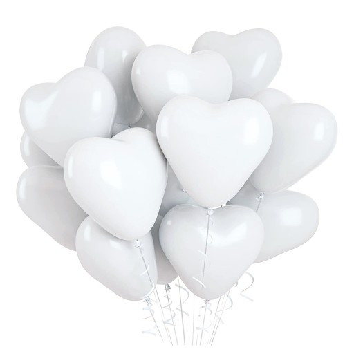Balony SERCA białe DUŻE 100szt.