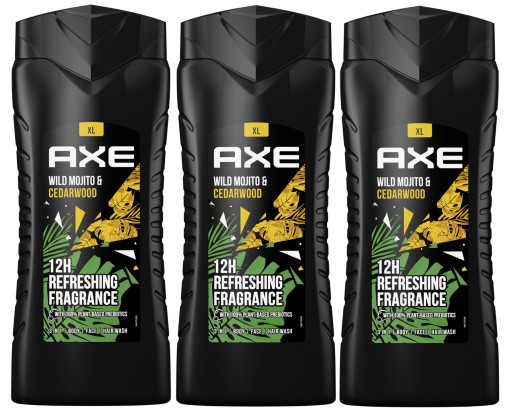 Axe Mojito & Cedarwood Żel pod Prysznic 3x 400 ml - Wyjątkowy Zapach
