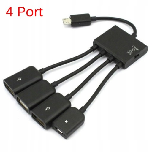 Micro USB Host OTG Charge Hub Adapter przewodu Spl
