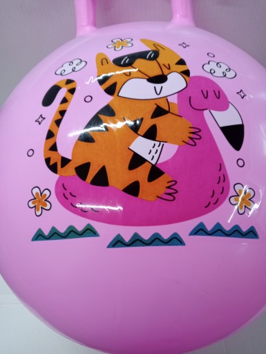Piłka do skakania z uchwytem/różowa /duża 30cm/3130
