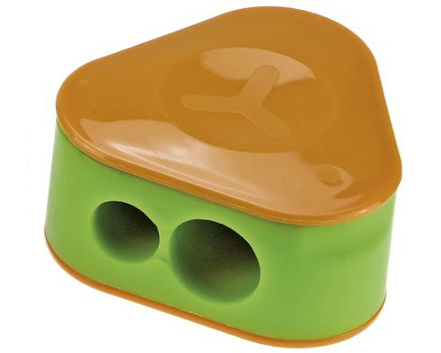 Temperówka mix plastik podwójna z pojemnikiem Fun&Joy