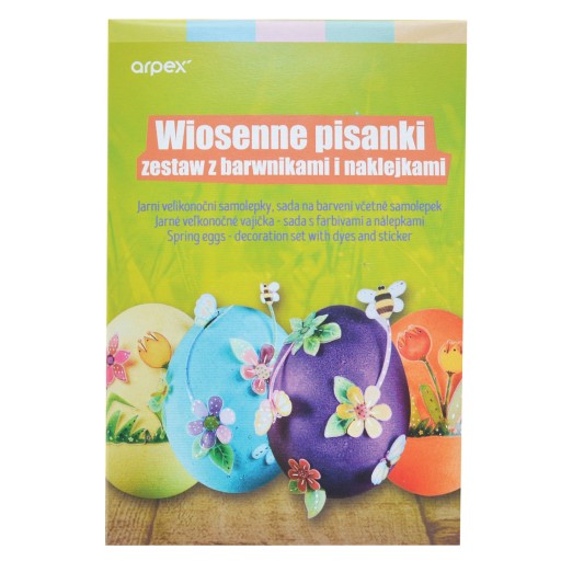 Zestaw pisanek BARWNIKI naklejki wiosenne pisanki
