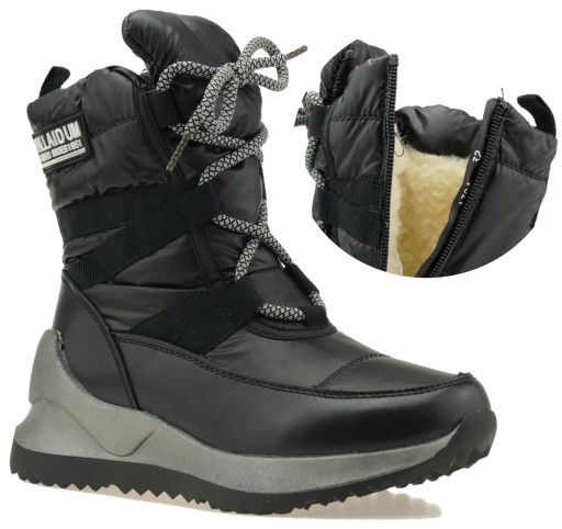 BUTY ZIMOWE DZIEWCZĘCE OCIEPLANE ŚNIEGOWCE R.37