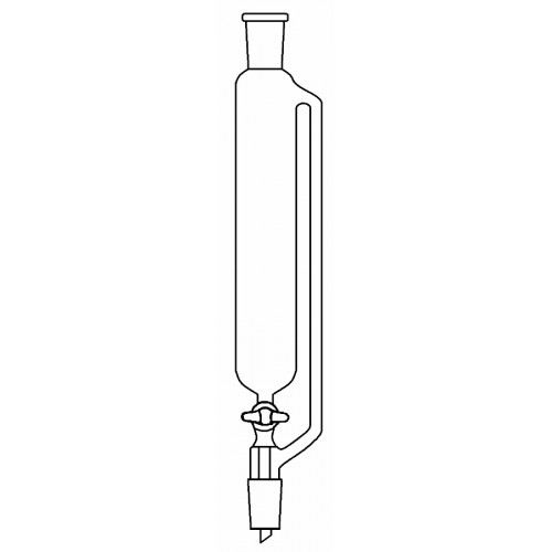 Wkraplacz cylindryczny 500 ml szlif 29/32 z rurką odpowietrzającą, kran tef