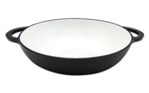 PATELNIA ŻELIWNA WYSOKA NA OGNISKO GAZ 35X9CM EMAL