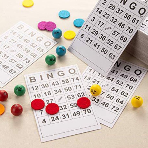 KARTY PAPIEROWE DO GRY BINGO POJEDYNCZE 60 ARKUSZY BEZ POWTARZANIA SIĘ POJEDYNCZEGO WZORU