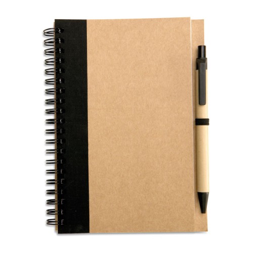Ekologiczny notes z recyklingu 70 KARTEK+ DŁUGOPIS