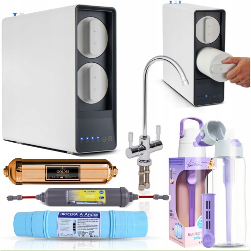 Filtr wody RO600 MINI OSMOZA jonizator BIOCERA strukturyzator butelka DAFI