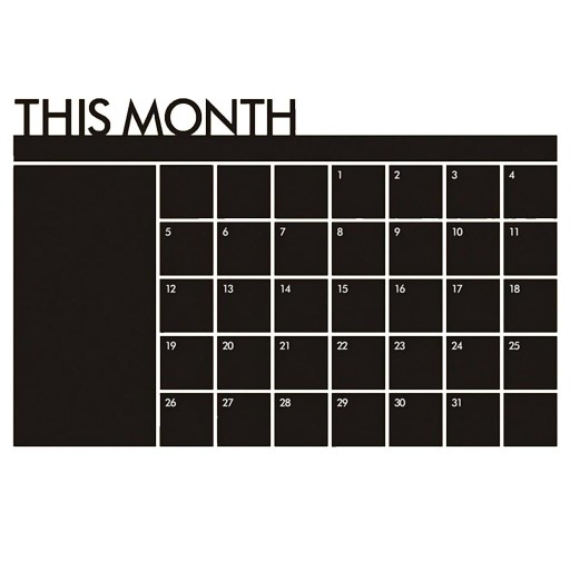 Monthly Chalkboard Blackboard Wall Sticker Month Calendar