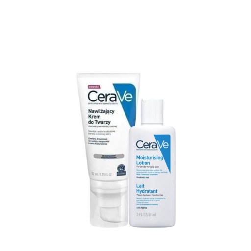 CERAVE nawilżający KREM do twarzy Sucha Skóra 52ml + EMULSJA nawilżająca