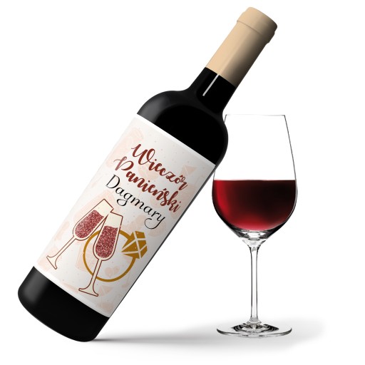 ETYKIETA NAKLEJKA NA WINO WIECZÓR PANIEŃSKI IMIĘ