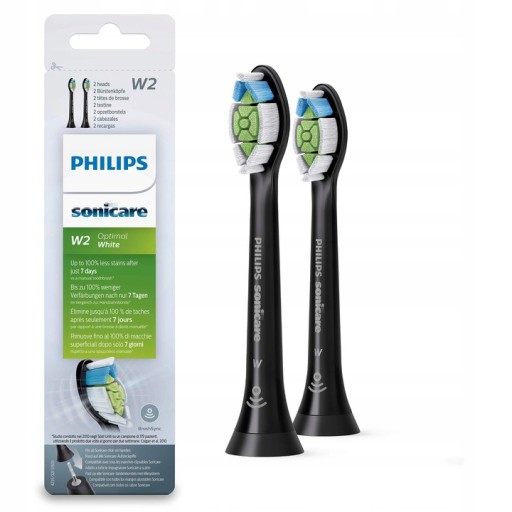 KOŃCÓWKI PHILIPS SONICARE W2 CZARNE 2SZTUKI