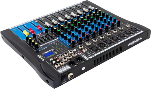 8-kanałowy mikser studyjny audio z Bluetooth USB