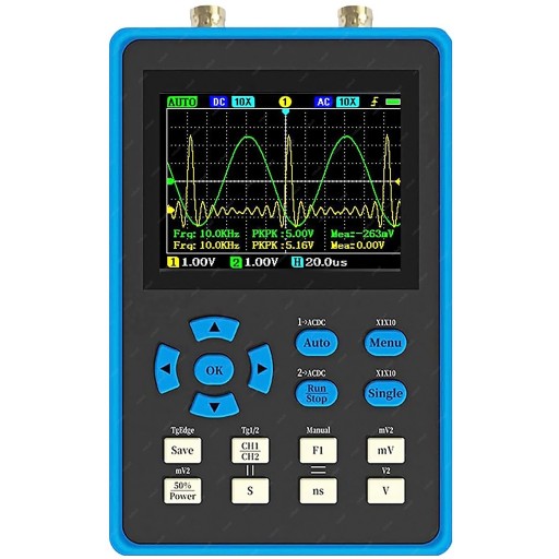 OSCYLOSKOP CYFROWY DWUKANAŁOWY PRZENOŚNY MINI ZEEWEII DSO2512G 2x120MHz