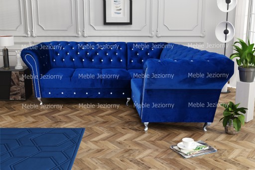 Narożnik Chesterfield nogi ludwik chrom