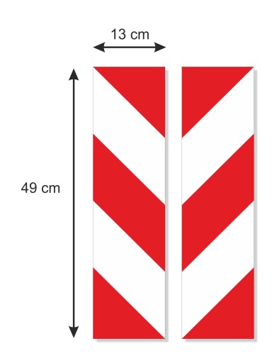 NAKLEJKA PASY ODBLASKOWE LAMINOWANE 13X49 CM