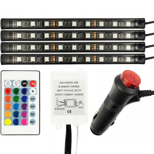 OŚWIETLENIE WNĘTRZA AUTA KABINY RGB LED PILOT
