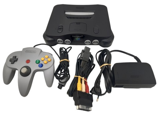 KONSOLA NINTENDO 64 EUROPEJSKA WERSJA CZARNA + ORYGINALNE AKCESORIA