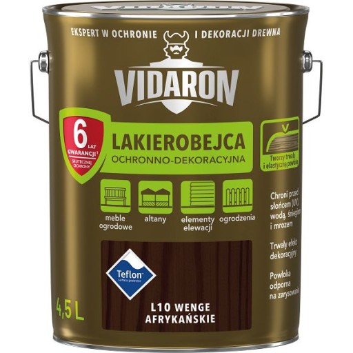 Lakierobejca VIDARON do drewna 4,5l wenge L10