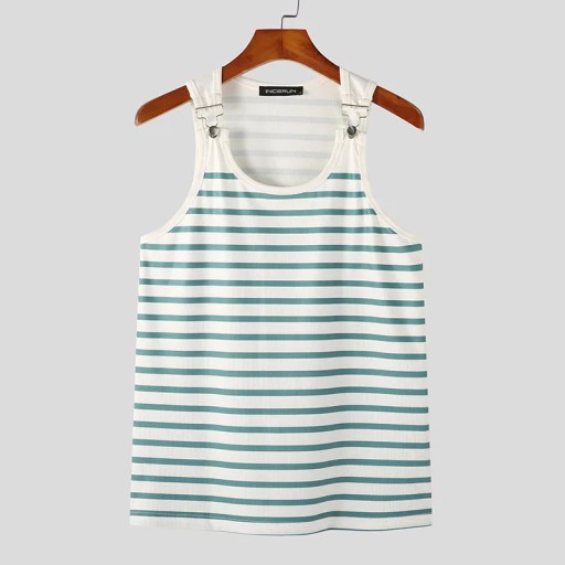 INCERUN Tops 2024 American Style Men's Horizontal
