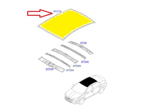 POSZYCIE DACHU HYUNDAI ELANTRA 2018-20 67111F2010