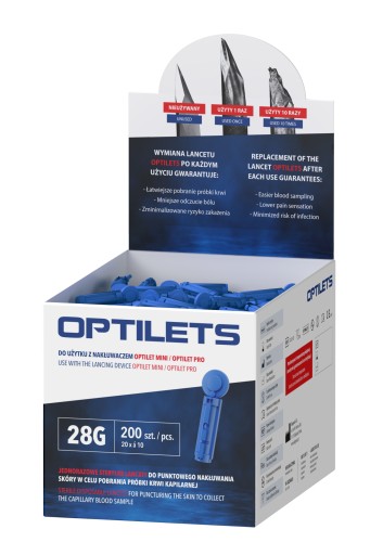 STERYLNE LANCETY JEDNORAZOWE OPTILETS, 200 SZT.