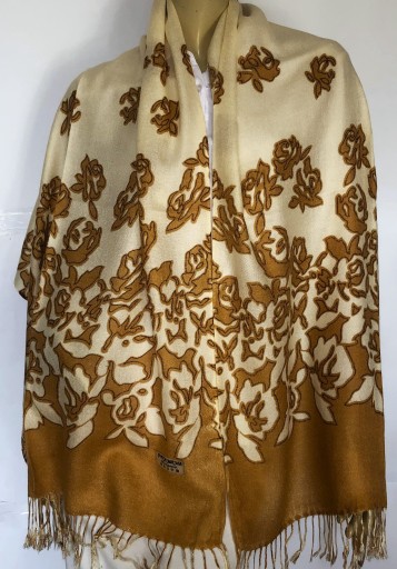 Pashmina szal całoroczny,apaszka z frędzlami 175x70