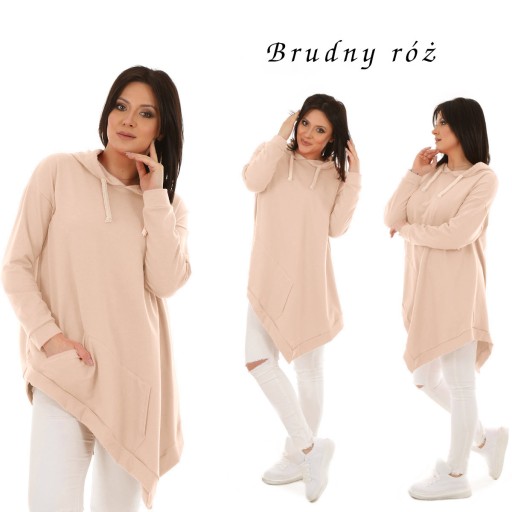 F509 SKOSY dresowa BLUZA z kapturem by MODA FRESCA