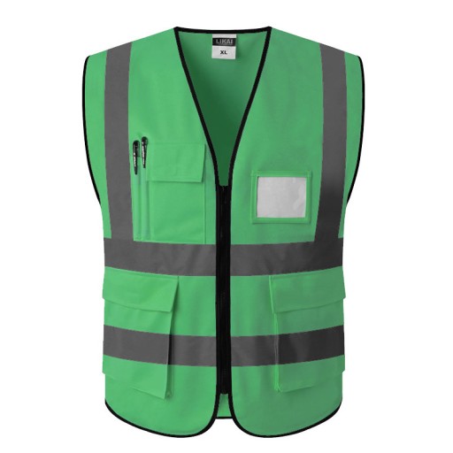 High Visibility Reflective Vest Zipper Front Safet