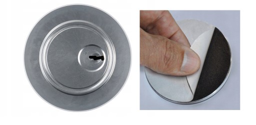 ATRAPA ZAMKA ANTYWŁAMANIOWA ZAMEK DO DRZWI NAKLEJKA IMITACJA 3D ALUMINIUM