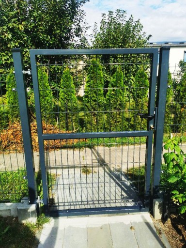 Furtka panelowa ogrodzeniowa 151x106 Grafit + Akcesoria DOSTĘPNA OD RĘKI