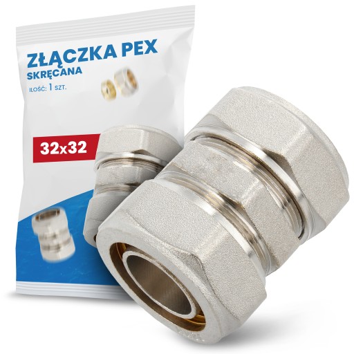 Złączka Prosta Nypel PEX Skręcana Mocna 32x32 mm