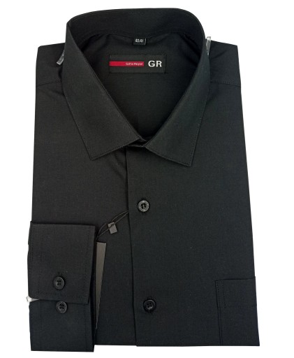Elegancka koszula męska czarna gładka 41/42