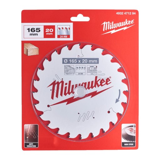 TARCZA PILARSKA DO DREWNA 165X20X2.2X24ATB | 4932471294 Milwaukee