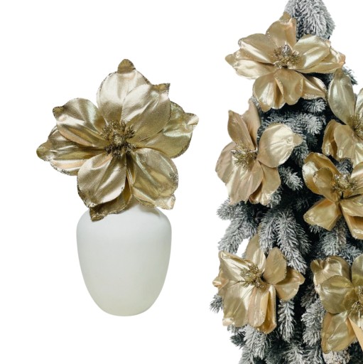 MAGNOLIA KWIATY NA CHOINKĘ OZDOBY CHOINKOWE KWIATY I LIŚCIE DO STROIKÓW 26c
