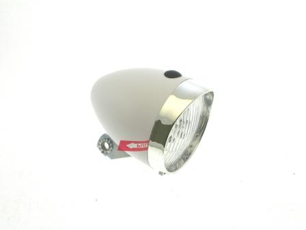 LAMPA PRZÓD RETRO BIAŁA NA BATERIE 3-DIODOWA