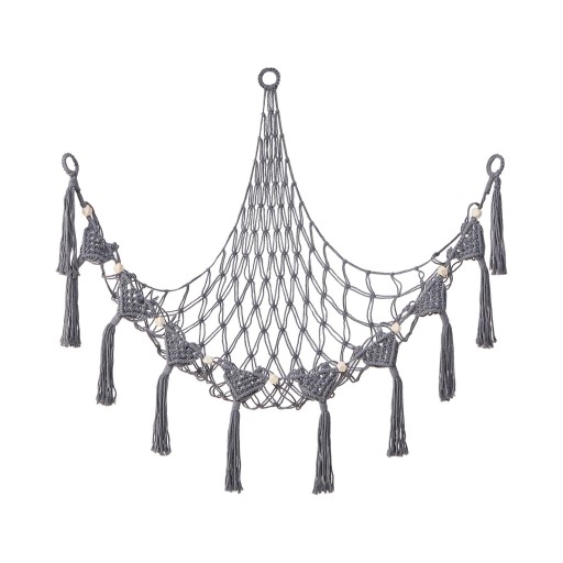 Hanging Hammock Storage with Tassels for Gray
