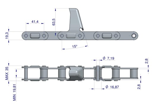 Łańcuch do kukurydzy CA550x57LS Laverda WARYŃSKI