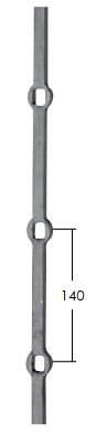 Pręt do krat 14x14 otworowany H=200cm stalowy