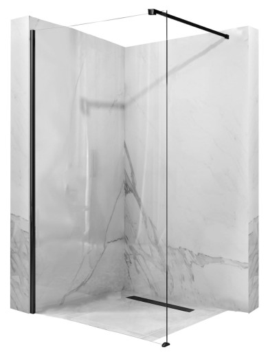 ŚCIANKA PRYSZNICOWA SZYBA AERO BLACK 80 CM REA