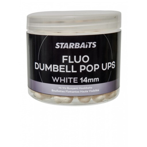 STARBAITS KULKI POP UP FLUO DUMBELL WHITE 14MM